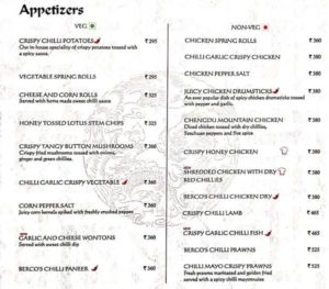 Berco's Menu 2