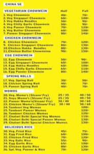 Food Shala Menu 1