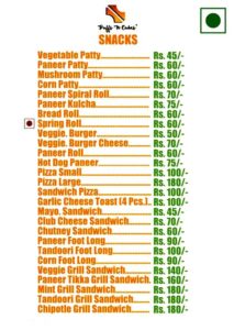 Puffs 'N' Cakes Menu 2