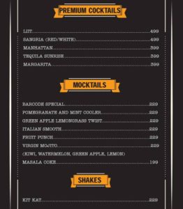 Barcode Bar Menu 8