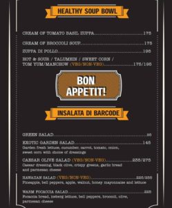 Barcode Food Menu 1