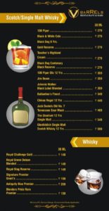 V Barrels Bar Menu 2