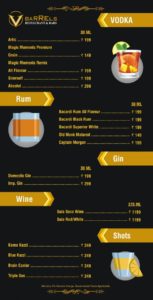 V Barrels Bar Menu 3