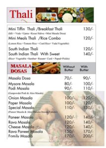 Dosa Country Menu 4