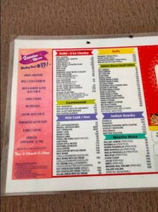 Bikaner Express Menu 1