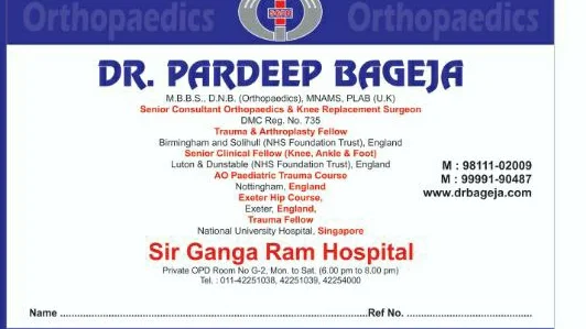 Dr. Bageja ortho & Knee Clinic Banner
